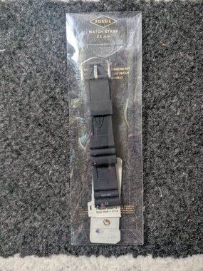 Fossil Unisex Black Silicone Band